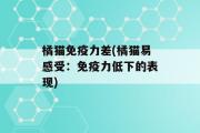 橘猫免疫力差(橘猫易感受：免疫力低下的表现)